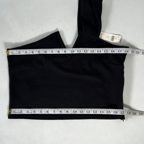 ANTHROPOLOGIE MAEVE STRUCTURED ASYMMETRICAL TOP SIZE L ONE SHOULDER BLACK NWT - Picture 11 of 12